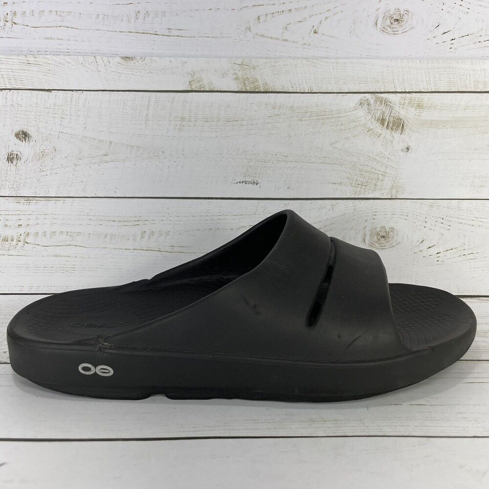 Oofos Ooahh Slide Sandals Mens Size 9 Black Comfort Recovery Shoes, Womens 11